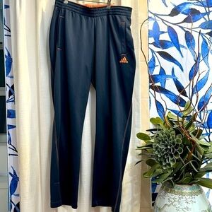 Women’s Adidas Climalite Gray & Orange Polyester Elastic Waist Joggers Size M